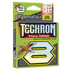 PLECIONKA TECHRON FULL DRAG X8 LIME GREEN 0,16/1.2#/150 KAMATSU